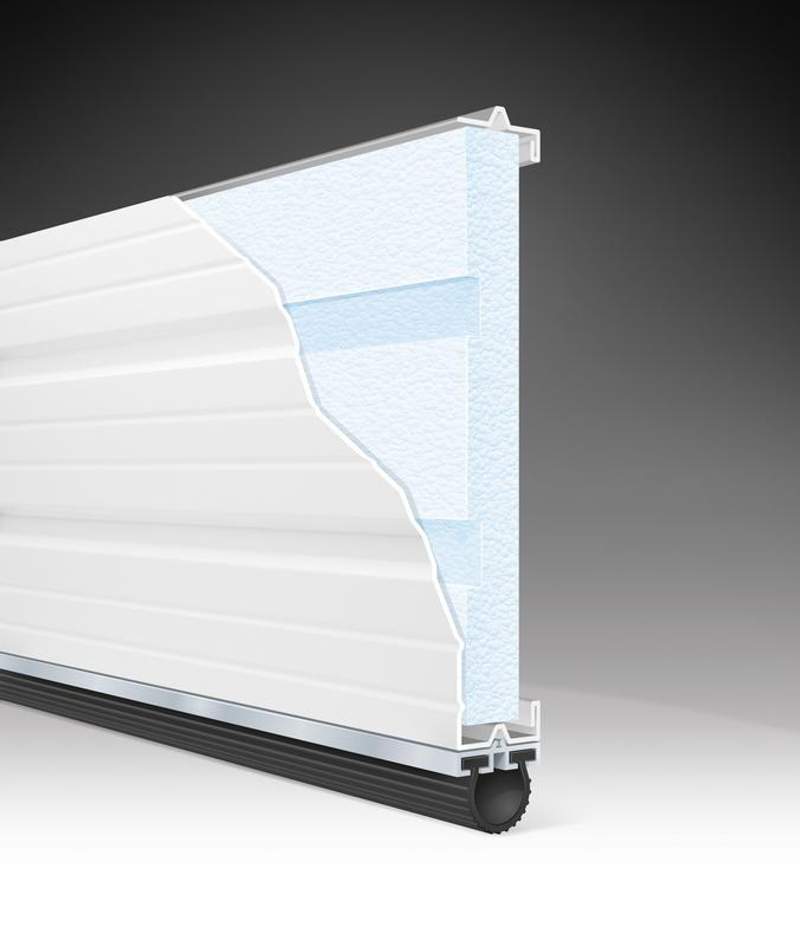 Garage door with insulation