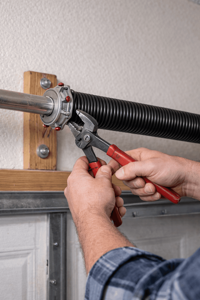 Installing a new sping on a garage door